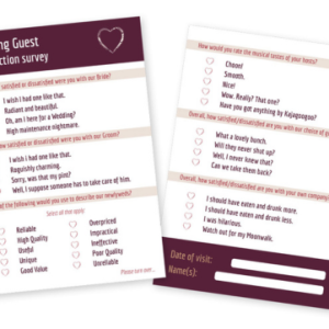 Wedding Guest Satisfaction Survey Cards
