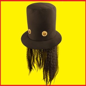 80's Rock Star Guitar Player Hat with Hair