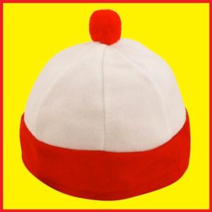 Red and White Bobble Hat