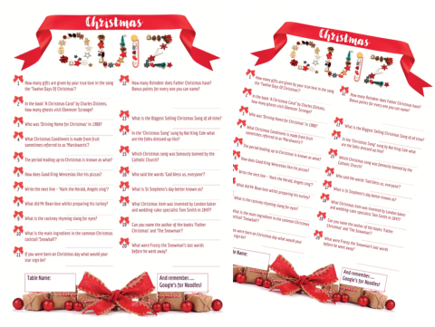 Christmas Quiz - Set A (Pack of 25)